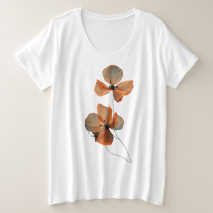 Amber Whisper Petals in the Dark Quiet Bloom Ember Plus Size T-Shirt