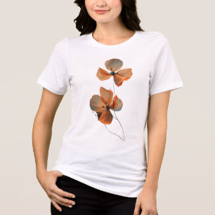Amber Whisper Petals in the Dark Quiet Bloom Ember Tri-Blend Shirt