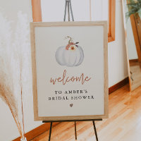 AMBER White Pumpkin Fall Bridal Shower Welcome
