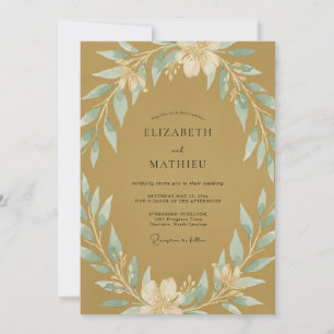 Amber Wreath Wedding Invitation