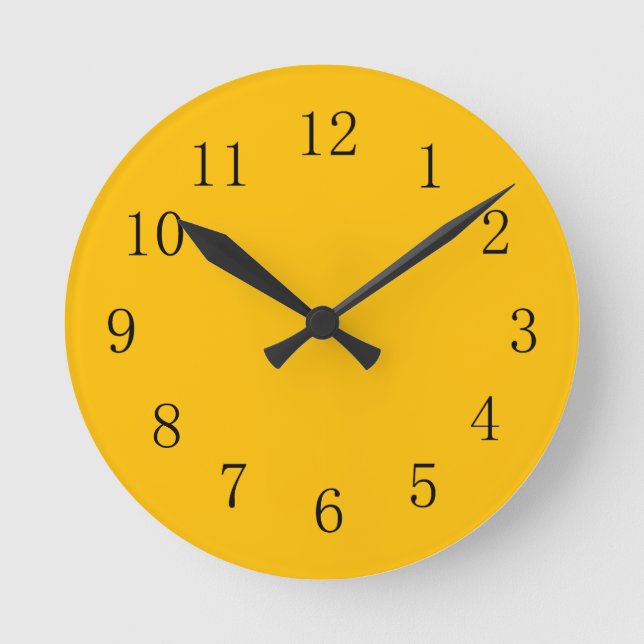 Amber Yellow Kitchen Wall Clock (Front)