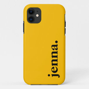Amber Yellow Solid Colour Elegant Name  Case-Mate iPhone Case