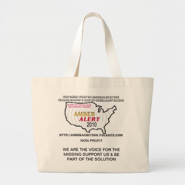 AmberAlert2010Tote-1M Large Tote Bag (Front)
