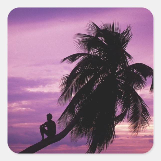 Ambergris Caye, Belise, Central America. Square Sticker (Front)