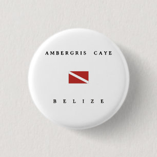 Ambergris Caye Belise Scuba Dive Flag 3 Cm Round Badge