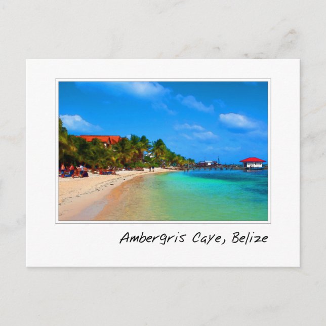 Ambergris Caye Belise Travel Destination Postcard (Front)