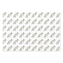 Amberjack in Army Green on White in Large