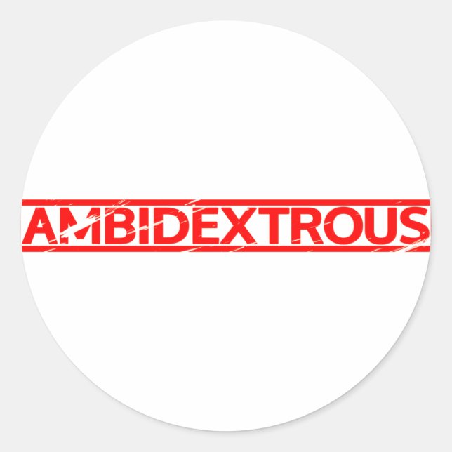 Ambidextrous Stamp Classic Round Sticker (Front)