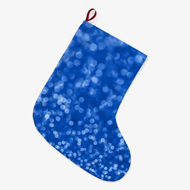 Ambient 4, Blue designer Home decor art Large Christmas Stocking (Front (Hanging))
