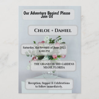 Ambient Bokeh Lights Modern Wine Glass Formal Invitation