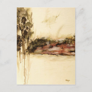 Ambiguous, Abstract Landscape Art Drips Painting Postcard