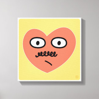 Ambiguous Emotion Heart - With Moustache Canvas Print