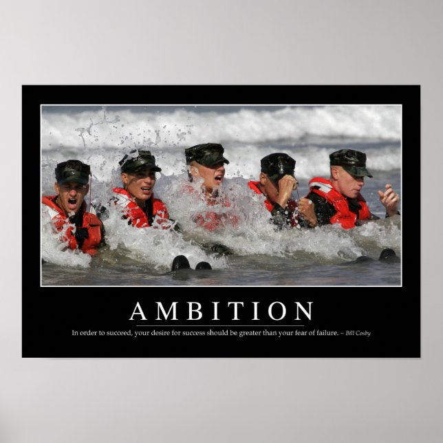 Ambition: Inspirational Quote Poster (Front)
