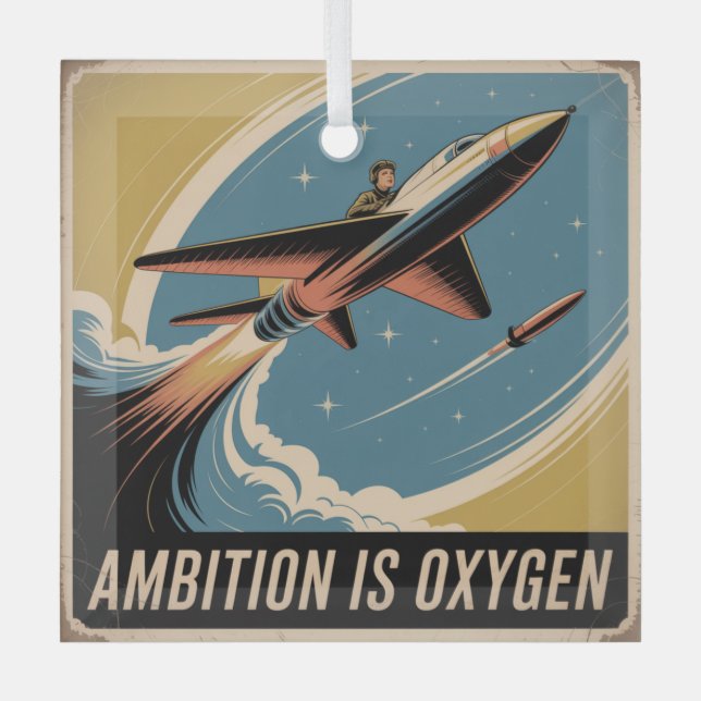 Ambition Is Oxygen Glass Tree Decoration (Front)