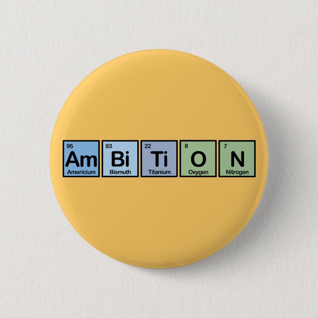 Ambition made of Elements 6 Cm Round Badge (Front)