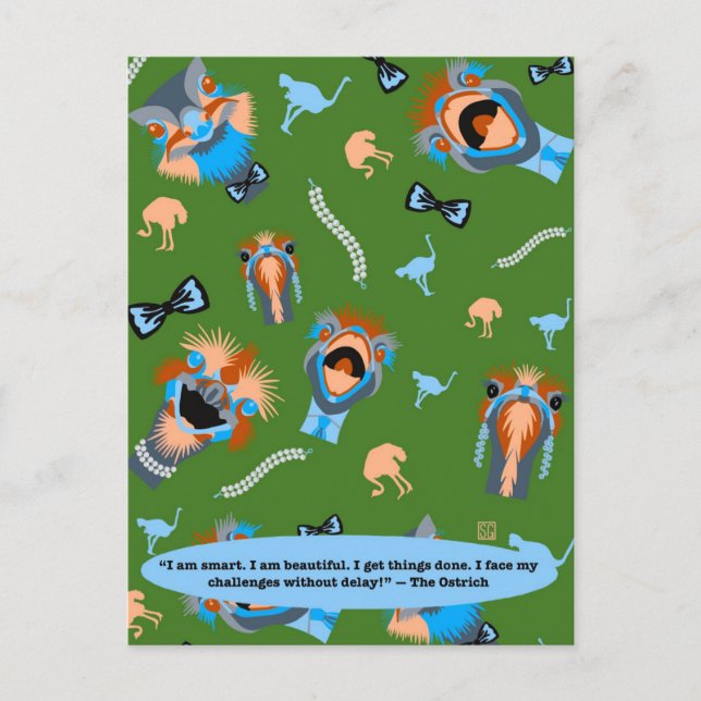 Ambitious Ostriches Postcard (Front)