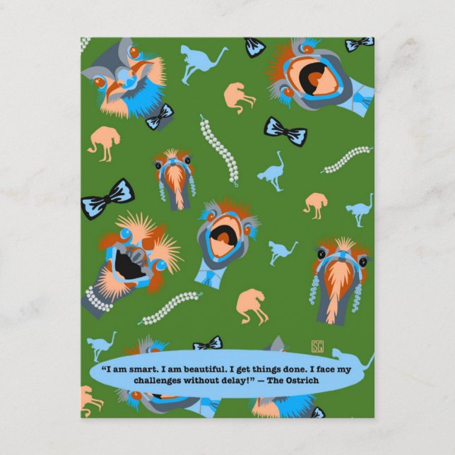 Ambitious Ostriches Postcard 10-pack (Front)