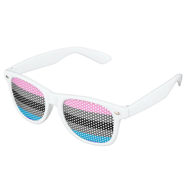Ambonec Pride Flag Retro Sunglasses (Angled)