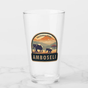 Amboseli National Park Kenya Travel Art Vintage Glass