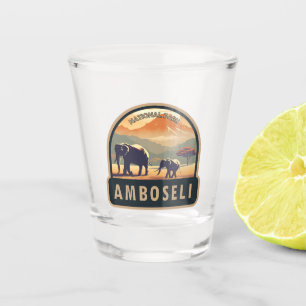 Amboseli National Park Kenya Travel Art Vintage Shot Glass