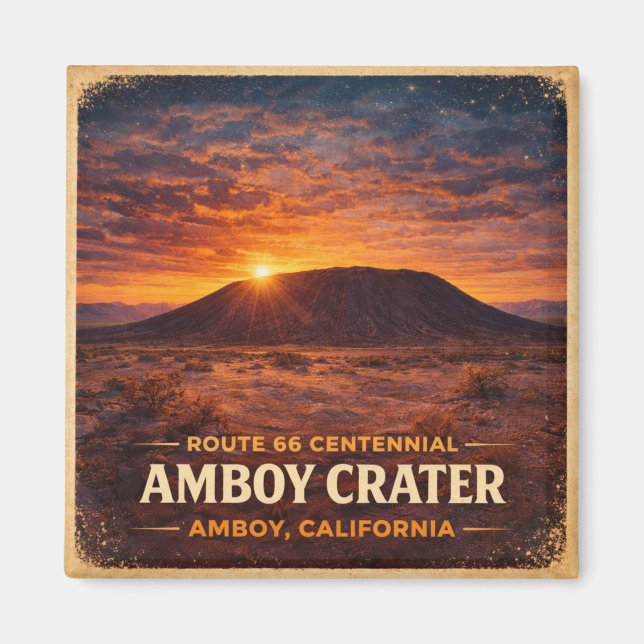 Amboy Crater Route 66 Desert Fridge Decor Magnet (Front)