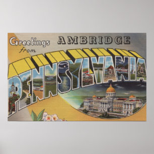 Ambridge, Pennsylvania - Large Letter Scenes Poster
