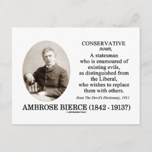 Ambrose Bierce Conservative The Devil's Dictionary Postcard