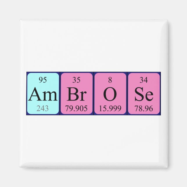 Ambrose periodic table name magnet (Front)