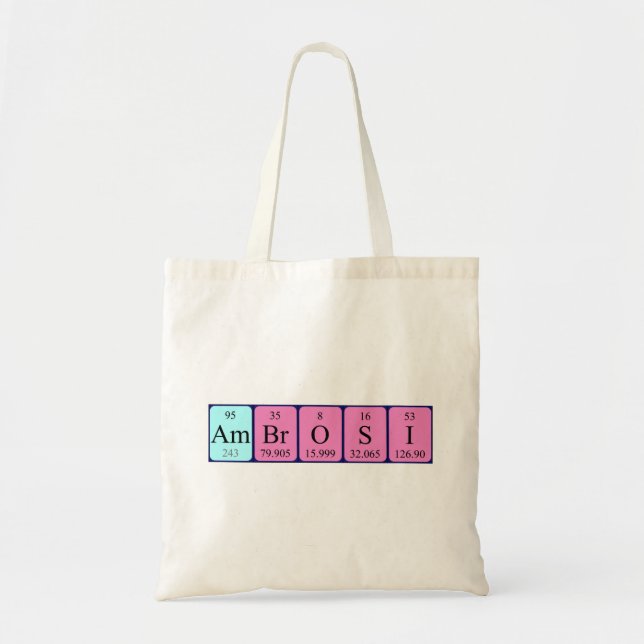 Ambrosi periodic table name tote bag (Front)