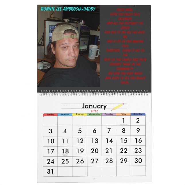 Ambrosia Calendar (Jan 2027)
