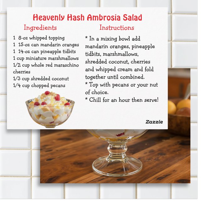 Ambrosia Salad Recipe Card (Creator Uploaded)