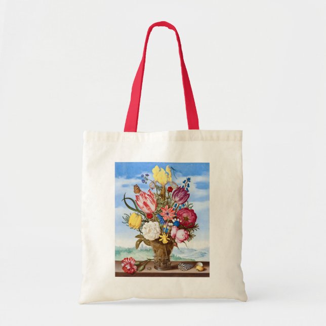 Ambrosius Bosschaert Bouquet of Flowers Still Life Tote Bag (Front)