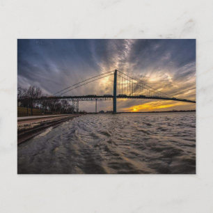 Ambsassador Bridge over Detroit River Postcard