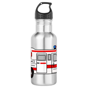 Ambulance cartoon illustration 532 ml water bottle