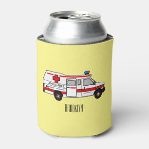 Ambulance cartoon illustration can cooler