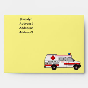 Ambulance cartoon illustration envelope