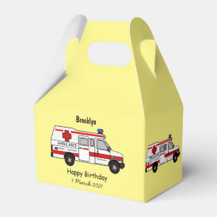 Ambulance cartoon illustration favour box