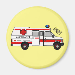 Ambulance cartoon illustration magnet