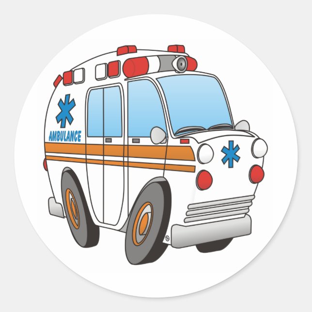 Ambulance Classic Round Sticker (Front)
