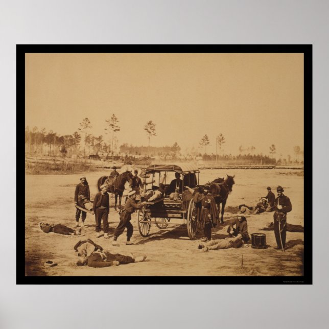Ambulance Drill near Brandy Station, VA 1864 Poster (Front)