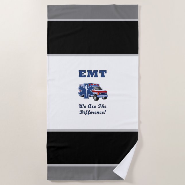 Ambulance EMS     Beach Towel (Front)
