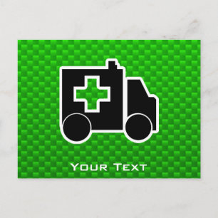 Ambulance; Green Postcard