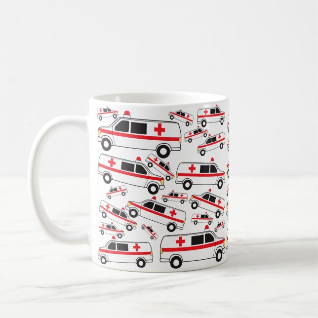 Ambulance Pattern Coffee Mug (Left)