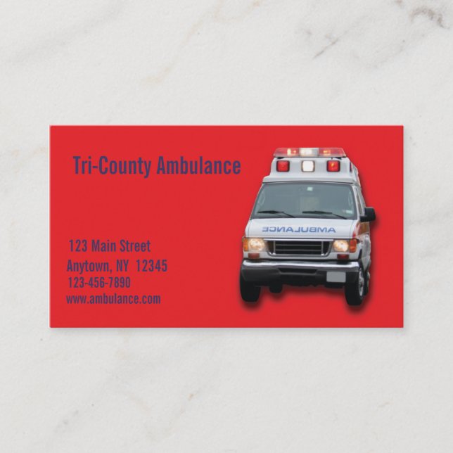 Ambulance Service Business Card (Front)