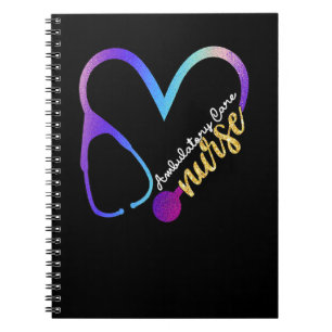 Ambulatory Care Nurse Watercolglitter Love Heart S Notebook