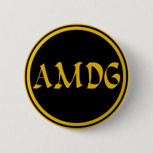 AMDG 6 CM ROUND BADGE