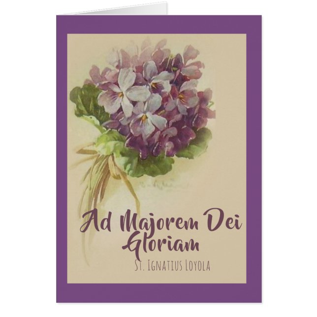 AMDG Ad majorem Dei gloriam Glory of God flowers (Front)