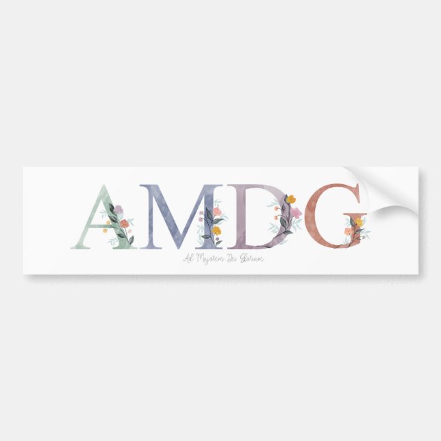 AMDG Catholic Bumper Sticker (Front)