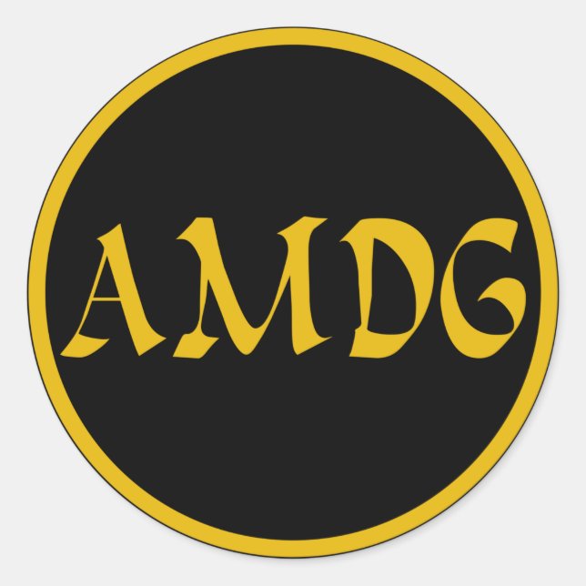 AMDG CLASSIC ROUND STICKER (Front)