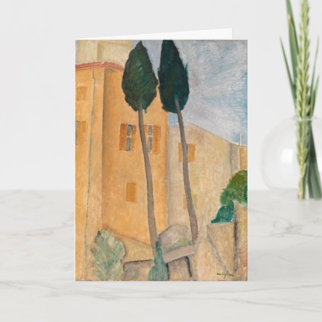 Amedeo Modigliani - Cypresses and Houses at Cagnes Card (Front)